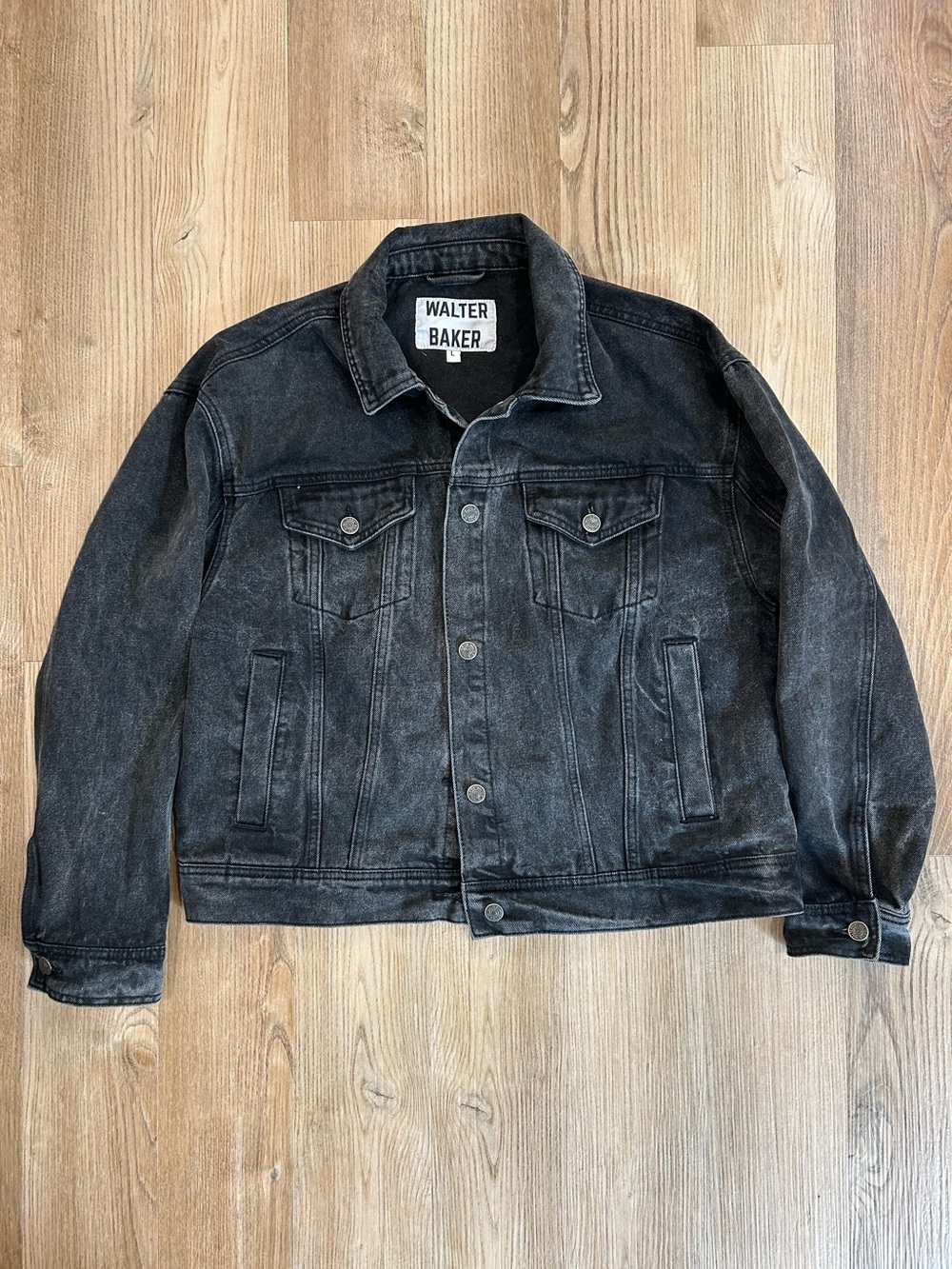 Walter Baker Black Washed Denim Jacket
